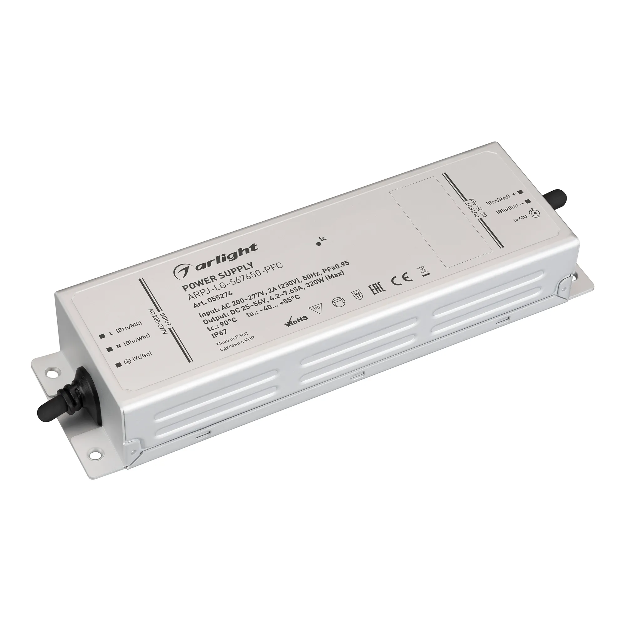Блок питания ARPJ-LG-567650-PFC (320W, 25-56V, 4.2-7.65A) (Arlight, IP67 Металл, 5 лет)