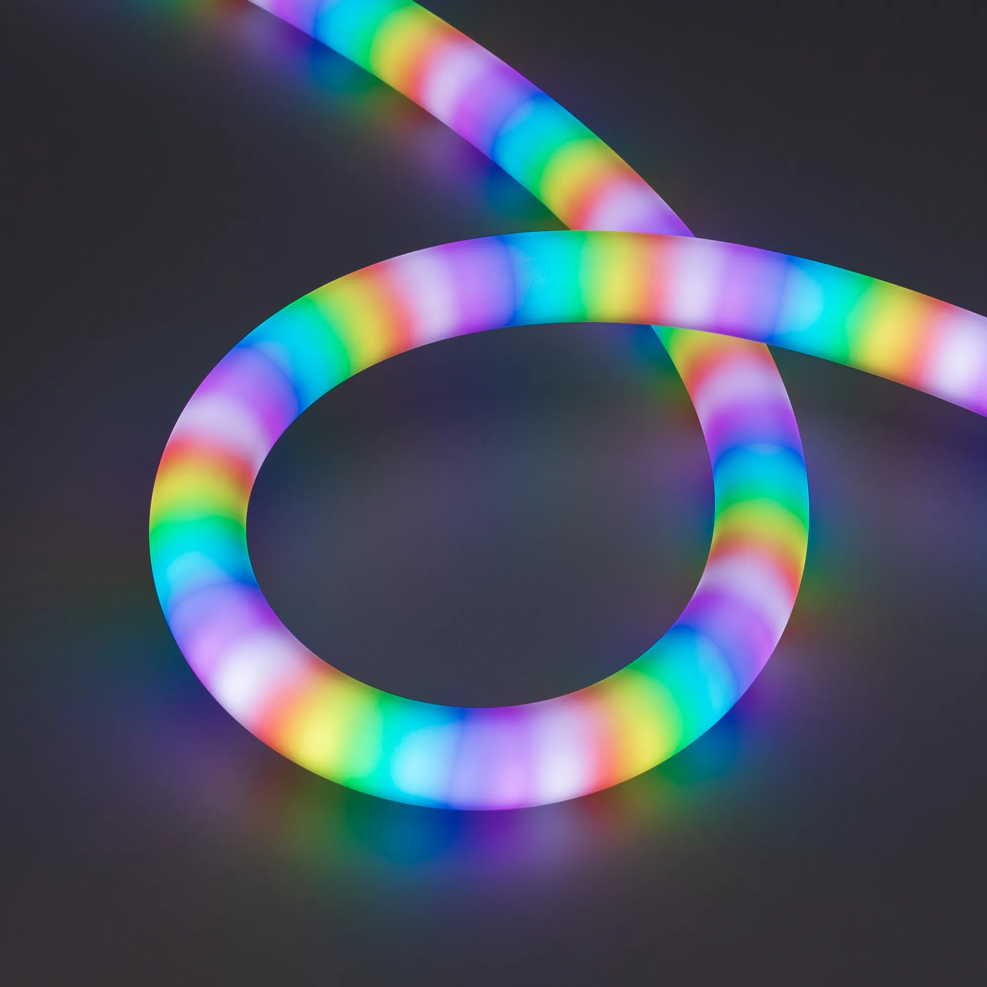 Лента светодиодная герметичная SPI MOONLIGHT-BLACK-SIDE-G180-D25mm 12V RGB-PX2 (21.6 W/m, IP65, 5m, wire x1) (Arlight, Вывод боковой, 3 года) - изображение товара