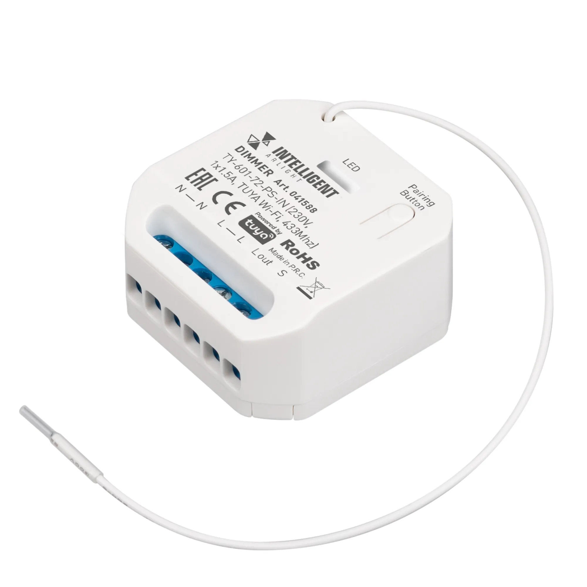 INTELLIGENT ARLIGHT Диммер TY-601-72-PS-IN (230V, 1x1.5A, TUYA Wi-Fi, 433Mhz) (IARL, IP20 Пластик, 3 года) - изображение товара