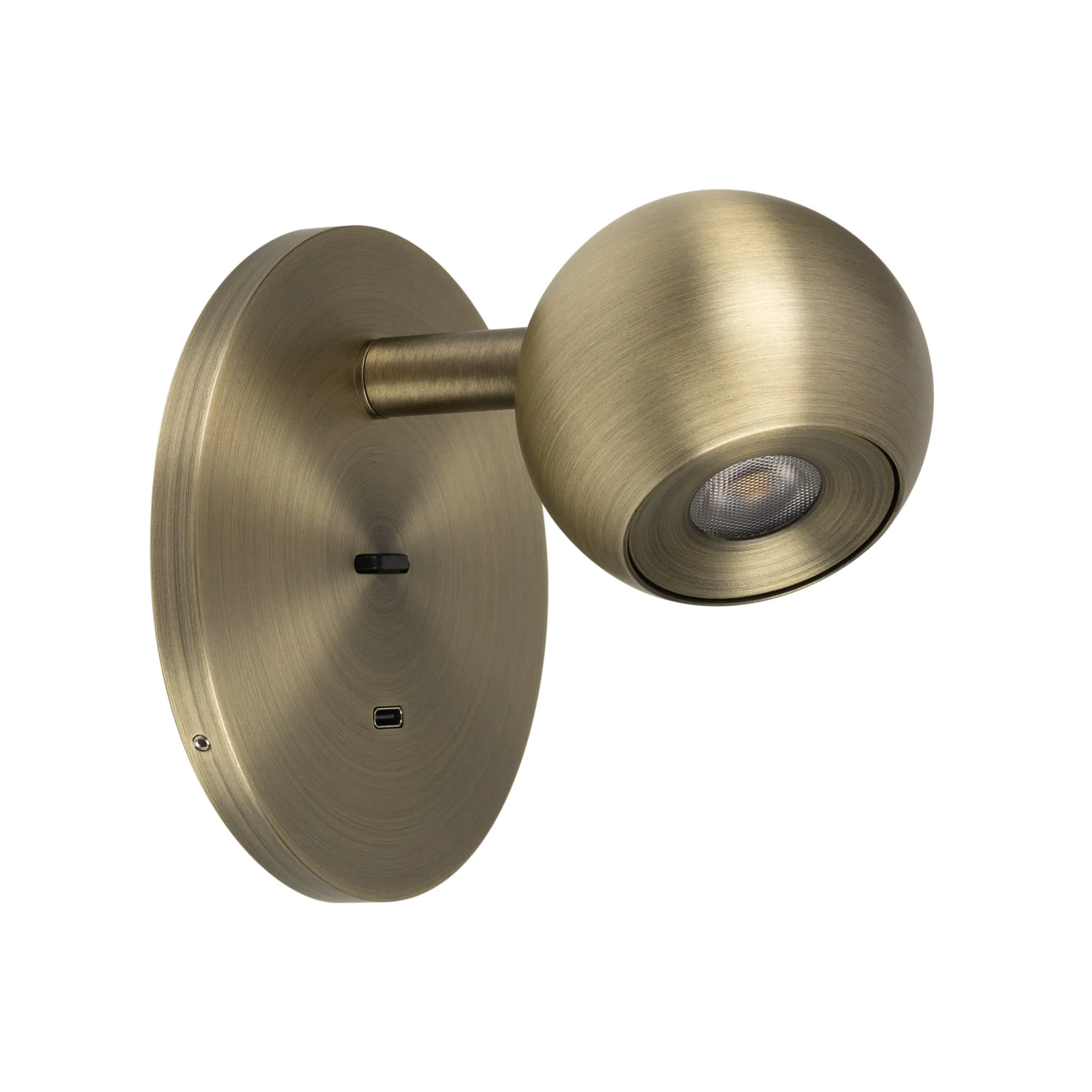 Светильник SP-OTTORI-WALL-CHARGE-6W Warm3000 (BR, 30 deg, 230V, USB-C) (Arlight, IP20 Металл, 3 года) - изображение товара